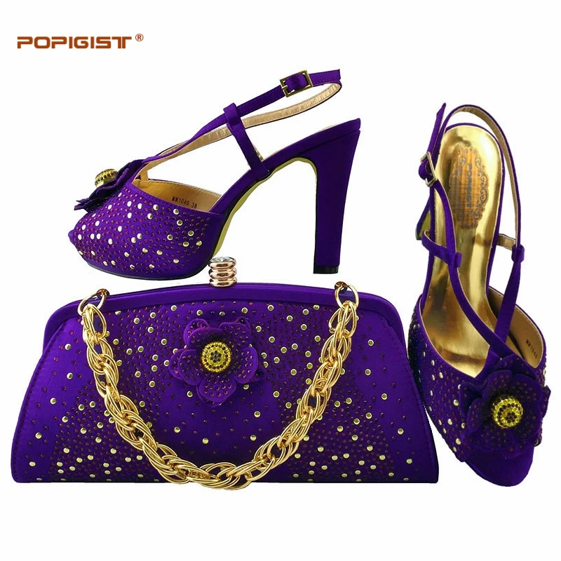 Entender Desierto Vacilar Zapatos y bolsos italianos para combinar los zapatos con el juego de bolso  sandalias brillantes y zapatillas bolso de mano zapatos de boda de Color  púrpura con bolsa|shoes with bags|wedding shoesmatching shoes -