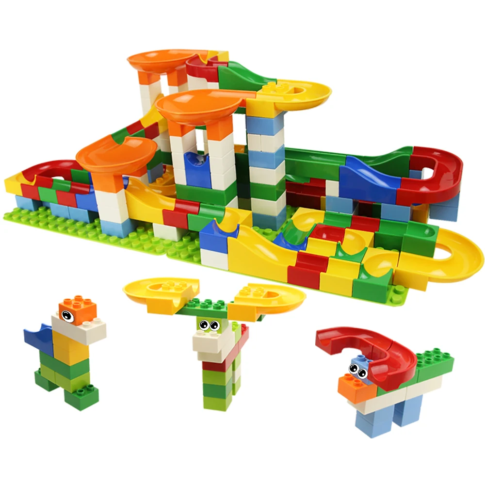 race run maze balls track building blocks