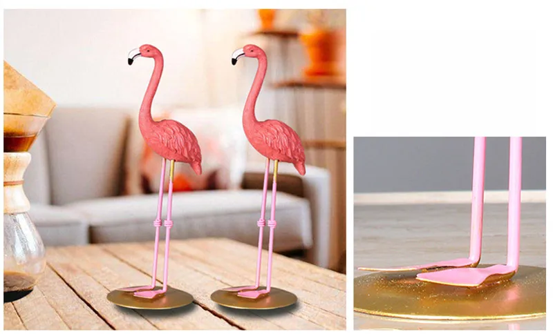 Смола Розовый фламинго орнамент домашний сад украшения гостиная украшения Милая форма животных Смола ремесла для детей игрушки