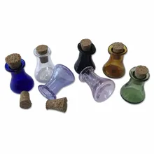 Mini garrafas de vidro para garrafas, garrafas pequenas de vidro com rolha, presente, garrafa de vidro, frascos bonitos, mix 7 cores