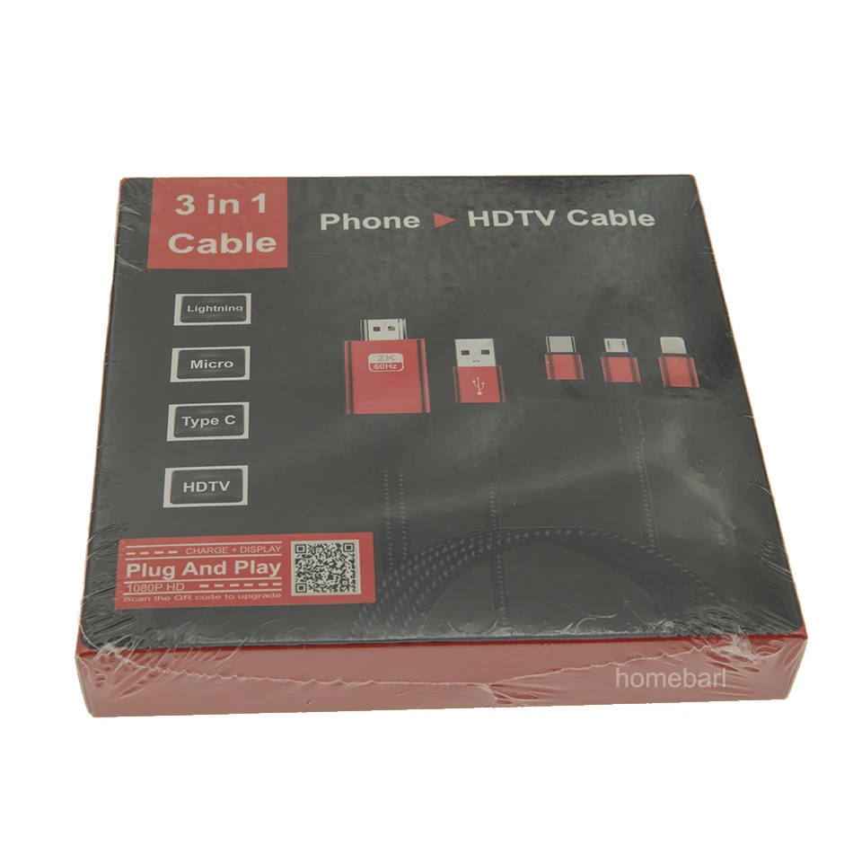 HOMEBARL 2 м 3 в 1 для iphone IOS Micro type C до 2 к HDMI HD ТВ кабель HD видеоигры цифровой ТВ AV преобразователь усилителя адаптер