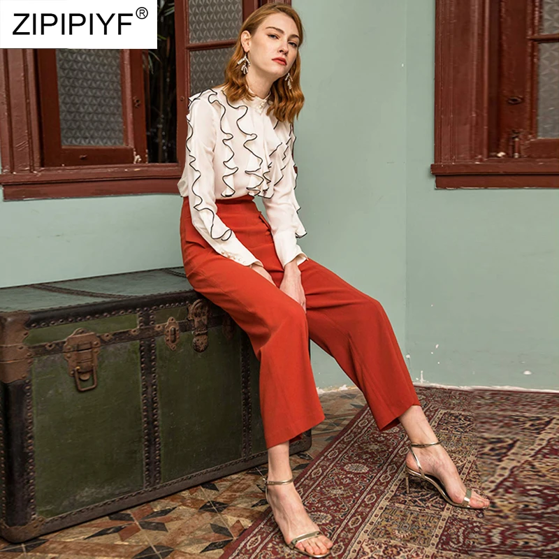 2018 New Autumn Fashion two pieces women set Long Sleeve O