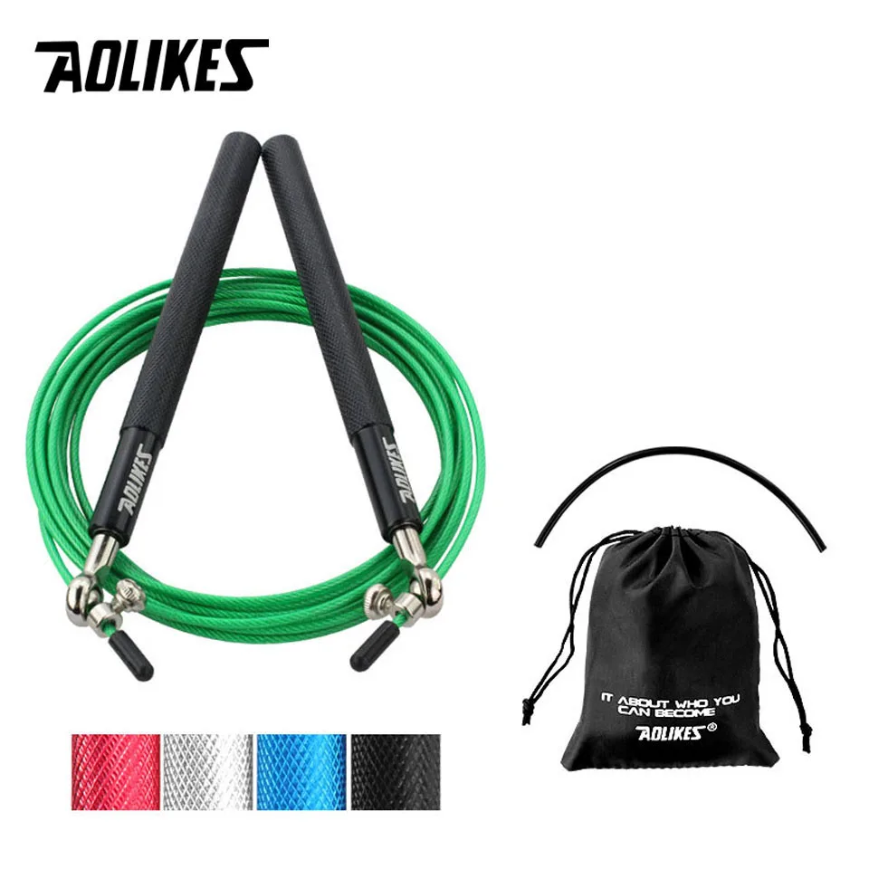 

AOLIKES 1PCS Jump Rope Ultra-speed Ball Bearing Skipping Rope Steel Wire jumping ropes for Boxing MMA Gym Fitness Training