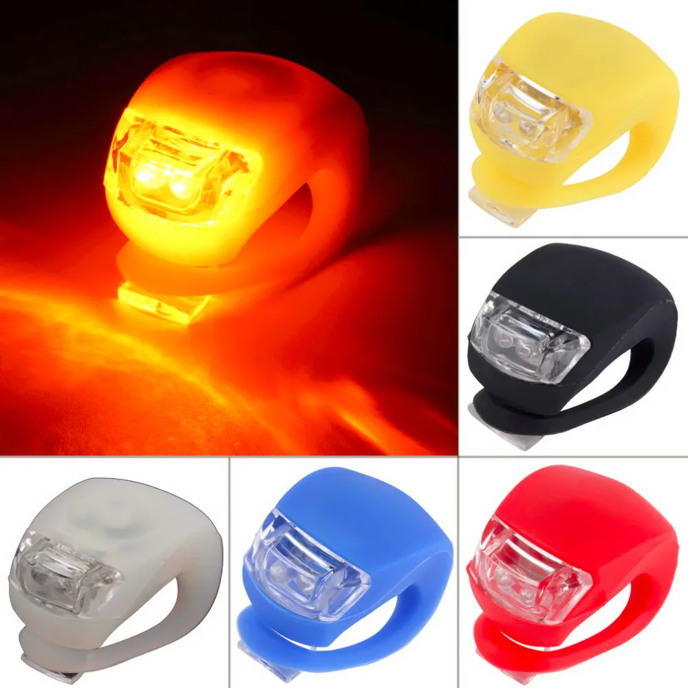 

2pcs Silicone Bike Bicycle Cycling Head Front Rear Wheel LED Flash Light Lamp Hot Selling