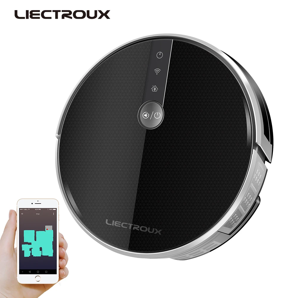 LIECTROUX C30B Robot Vacuum Cleaner 3000Pa Suction 2D Map Navigation Smart Memory WiFi App Electric Water Tank Wet Mopping