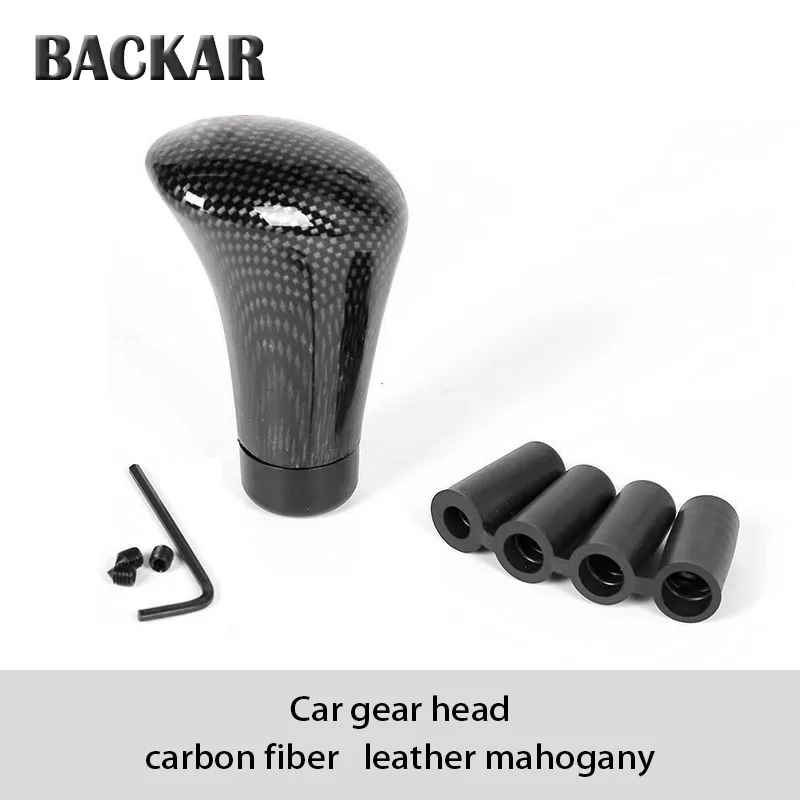 

BACKAR Universal Interior Car Walnut Gear Shift Knob Carbon Fiber Manual Shifter Styling For Volvo Nissan Citroen Skoda Hyundai