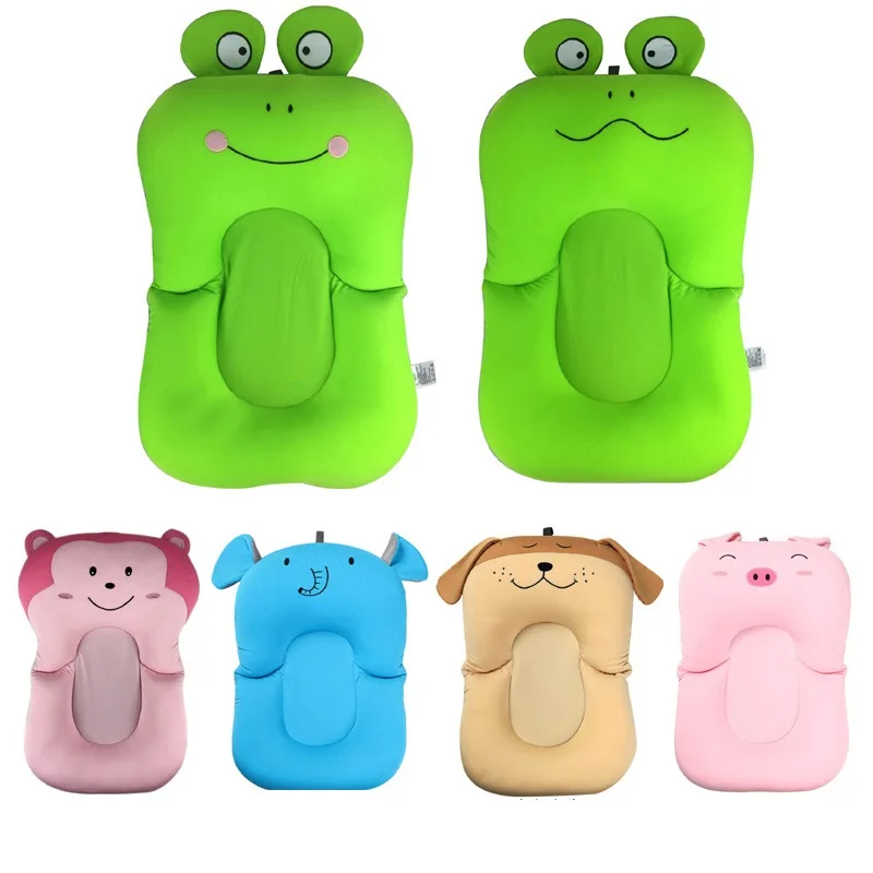 Cartoon Baby Bath Mat Non-Slip Security Baby Bath Tub Newborn Bathtub Seat Infant Foldable Support Cushion Mat Baby Care Safety