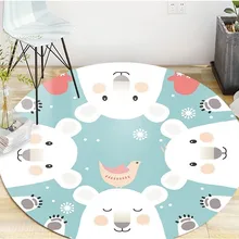 Тропический растительный Фламинго домашний декоративный с рисунком круглый ковер мультяшный круглый коврик для гостиной спальни Противоскользящий коврик KP01