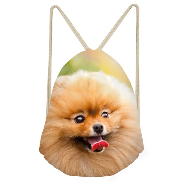 INSTANTARTS Kawaii 3D собака померанский принт для женщин и мужчин мешки с Кулиской Многофункциональный Softback Backpakcs сумки для хранения для подростков - Цвет: H616Z3