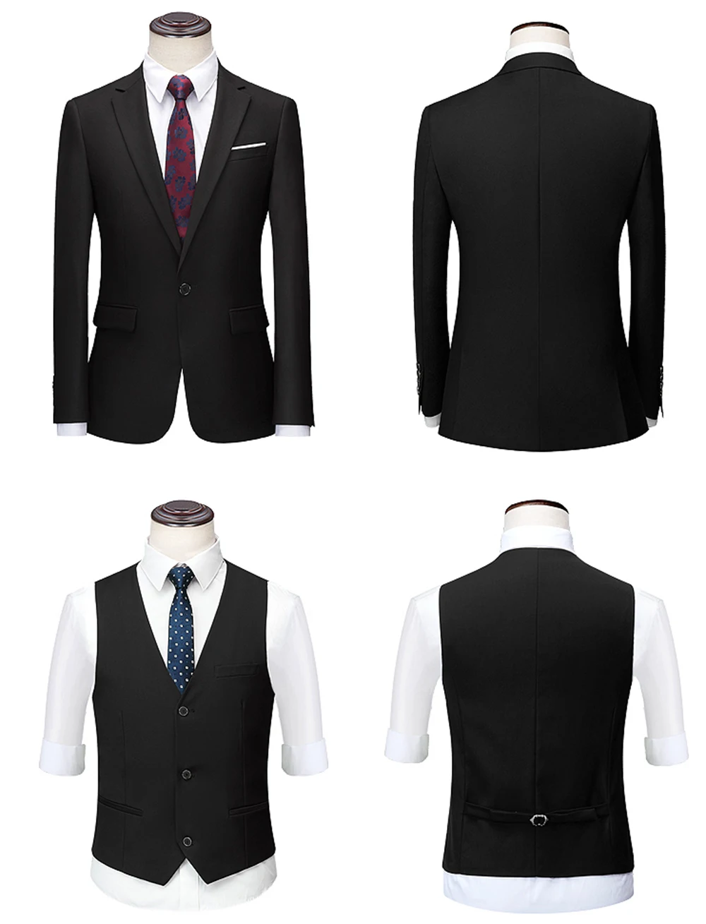 Мужской деловой костюм из 3 предметов, приталенный пиджак с отворотом, смокинги друзей жениха на двух пуговицах(Блейзер+ жилет+ брюки