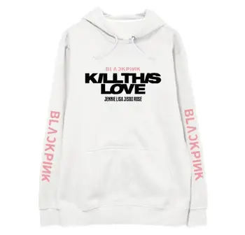 

New arrival blackpink new album same all member names printing pullover hoodies unisex fleece/thin loose sweatshirt 5 colors