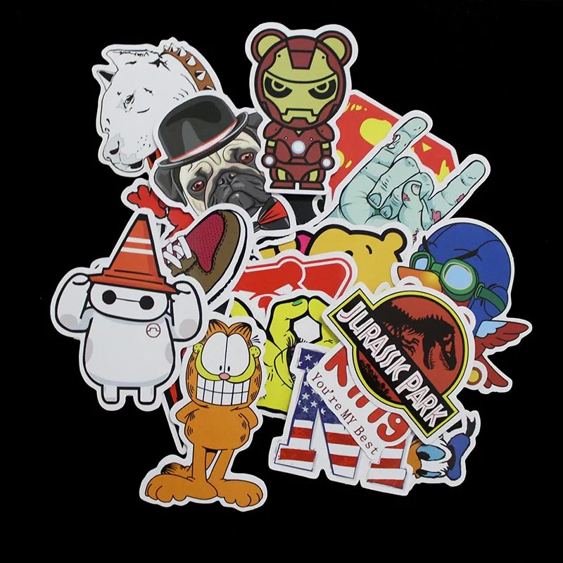hot sell 10Pcs /Style C Pvc Waterproof Cartoon Style Funny Laptop Stickers For Laptop Skateboard Luggage Decal PC Sticker