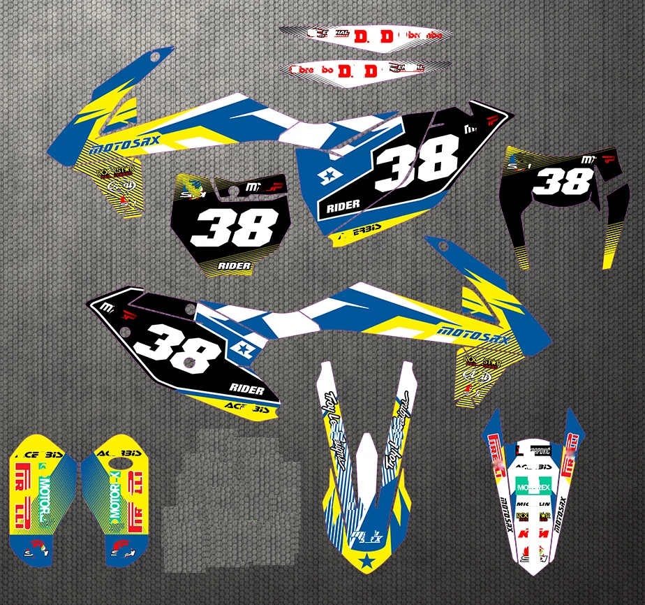 

Number 38 85 Graphics&Black Background Ful Stickers Kit Decals For KTM SX SXF XC XCF XC-F 2016 2017 2018 EXC EXCF XCW 2017-2018