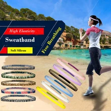 Correr al aire libre Desgaste de La Cabeza de Silicona Elástico Sweatband Gimnasio Mujeres Hombres Corriendo Sudor Diadema Sudor Ejercicio de Control Controlador