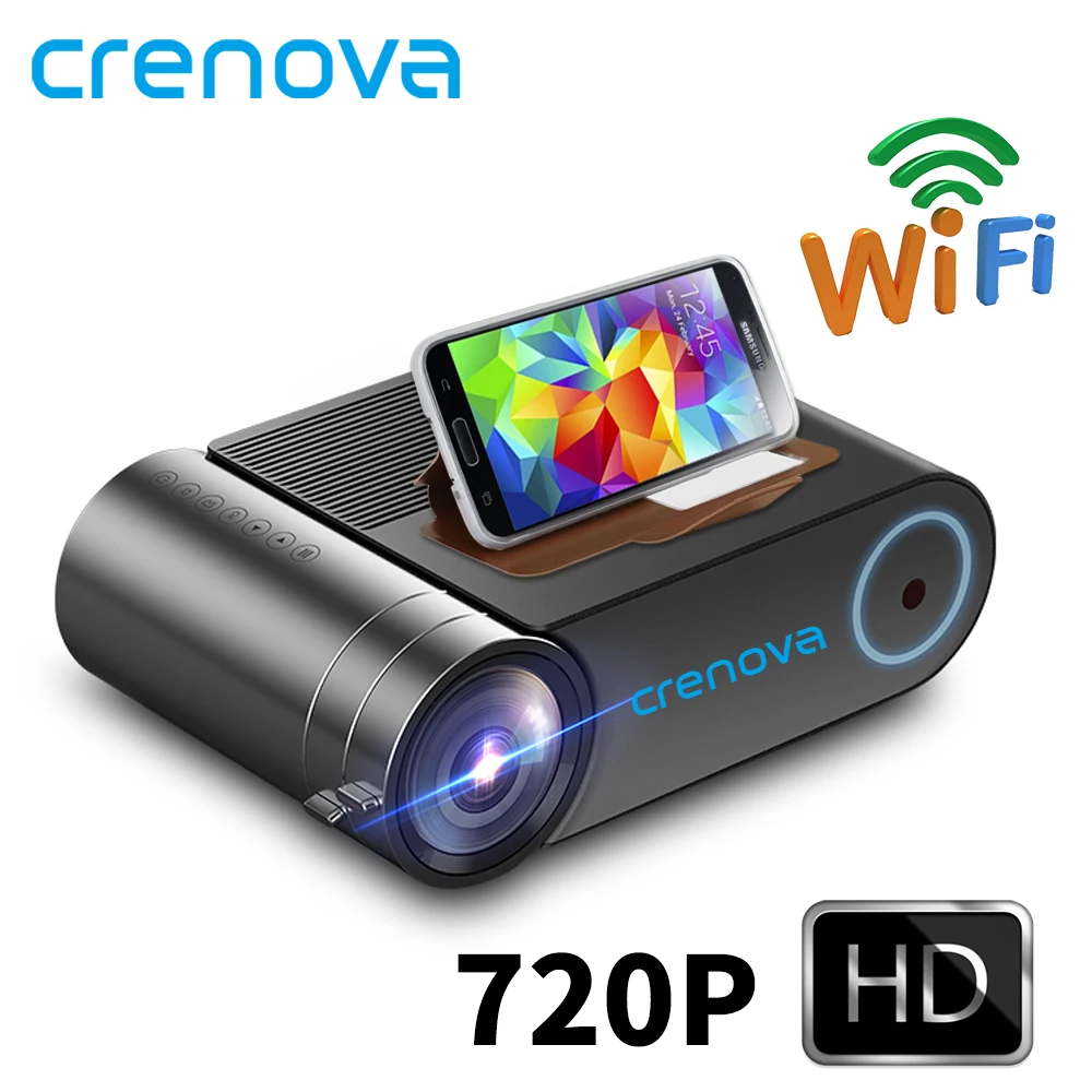 Цена CRENOVA 2019 новейший HD 720P светодиодный проектор для 1080P беспроводной WiFi мультиэкранный видео проектор 3D HDMI VGA AV проектор