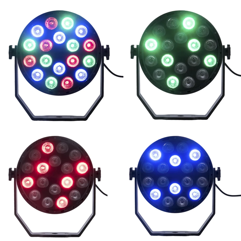 

LED Par 18W EU PLUG LED RGB Stage Light Par Light With DMX512 for disco DJ projector machine Party Decoration Stage Lighting