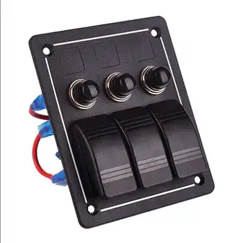 

Waterproof 3 Gang LED Boat Marine Rocker Switch Panel Circuit Breakers