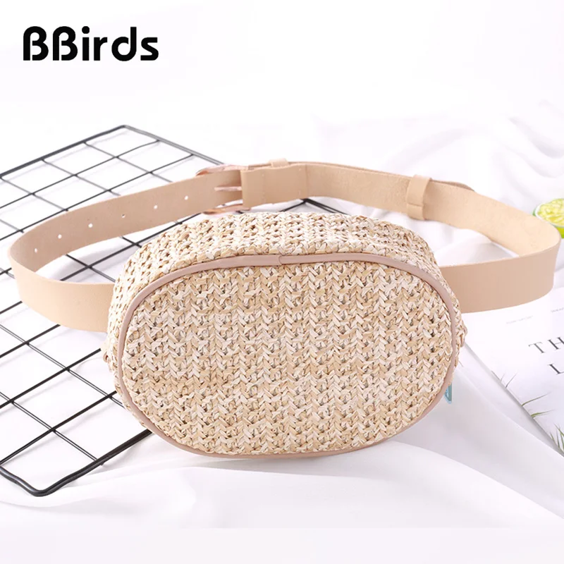 

2019 New Fashion Women Mini Straw Bag Summer Beach Pockets Diagonal Shoulder Chest Bag for Female
