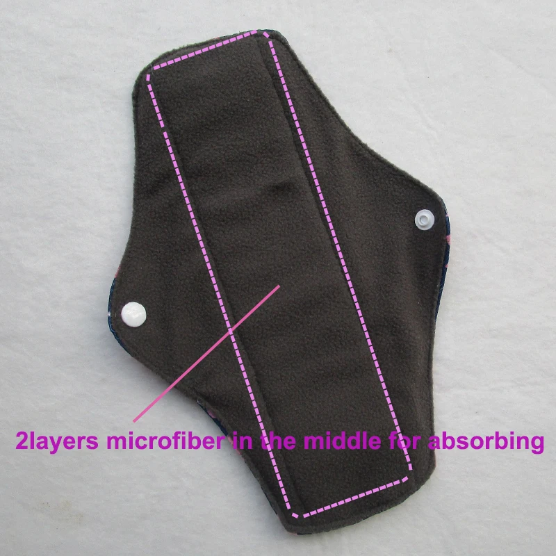 [LECY ECO LIFE]Reusable cloth menstrual pads bamboo charcoal fleece inner lady Flamingo printed waterproof Mummy pads for Women 3