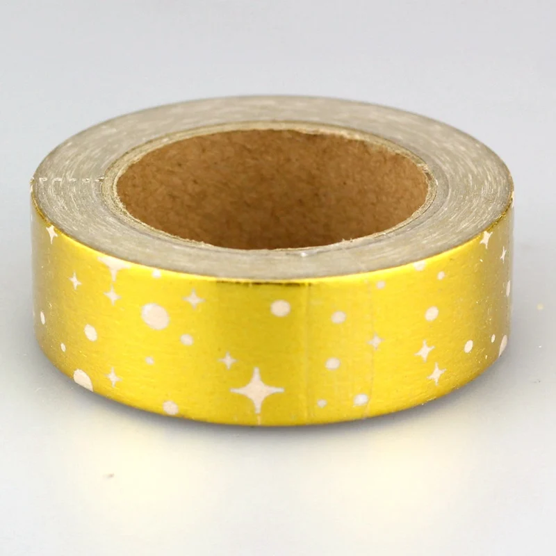 1x 10m Foil Washi Tape Paper Gold Starry Sky Japanese Stationery Kawaii Sticker Scrapbooking