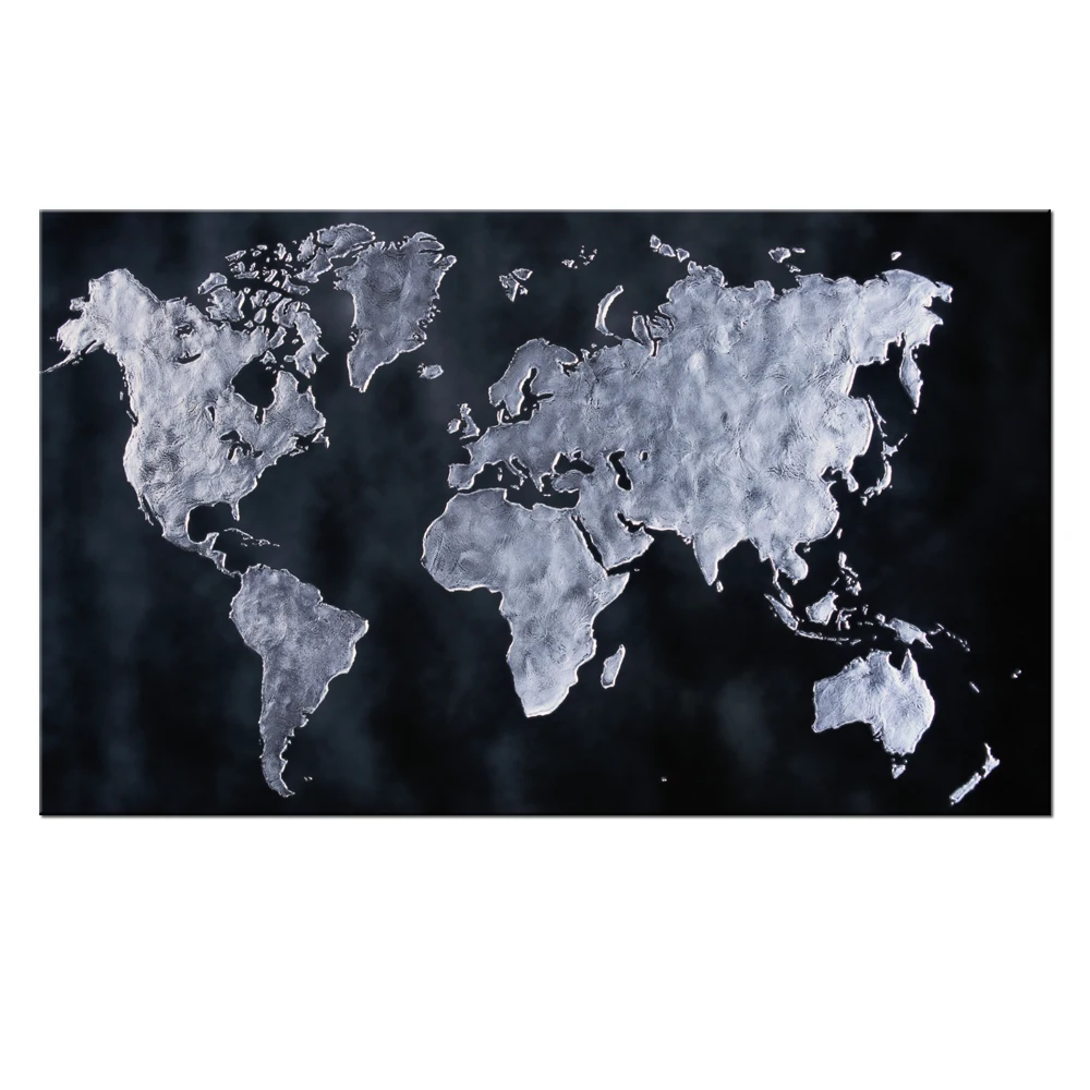 World Map Poster Canvas Wall Art Home Decor Contemporary Decorative