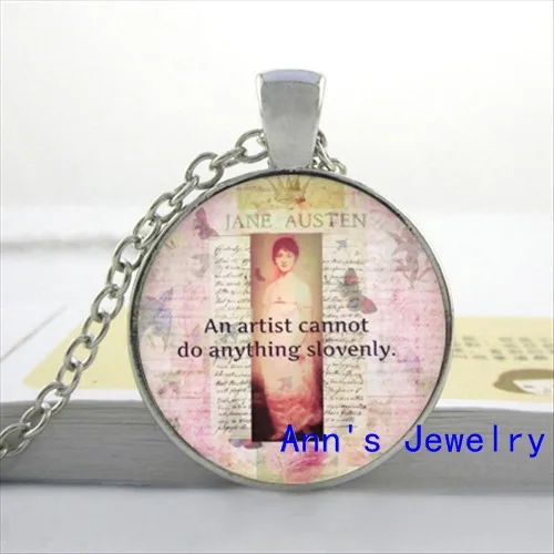 HZShinling Джейн Остин ожерелье писатель подвеска «сделай сам» модные ювелирные изделия Стекло ожерелье с кабошоном кулон HZ1
