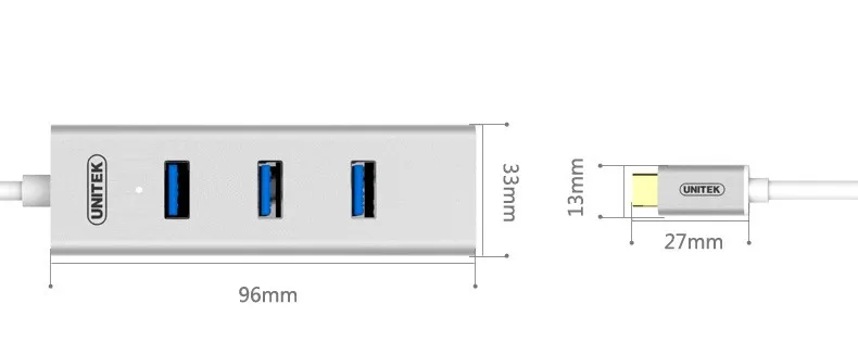 USB3.1 type C type-c концентратор 3 порта с быстрым Ethernet 10/100/1000 Мбит/с Gibabit сетевая карта LAN+ 3 порта USB 3,0 концентратор RTL8153 WIN10