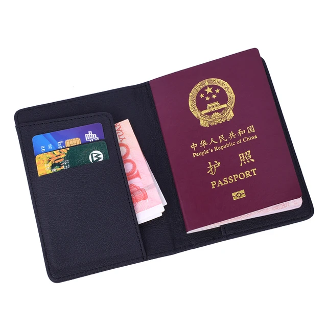 Passport Cover Leather Man Women Travel Passport Holder with Credit Card Holder Case Wallet  Protector Cover Case 3