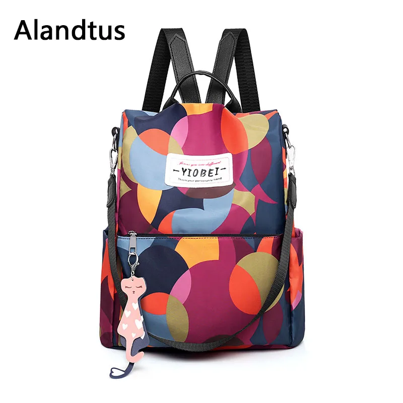 

Alandtus Female Backpacks Nylon School Bags For Teenager Girls Fashion Women Backpacks Large Capacity Casual Lady Travel Bag