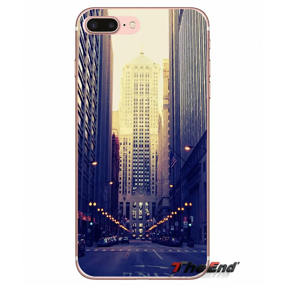 Мягкий ТПУ чехол для Huawei Honor 7X V10 6C V9 6A Play 9 Mate 10 Pro Y7 Y5 P8 P10 Lite Plus GR5 2017 Chicago City Aerial View