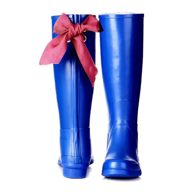 Women's wellington rubber boots blue rain boots wear spring summer ...