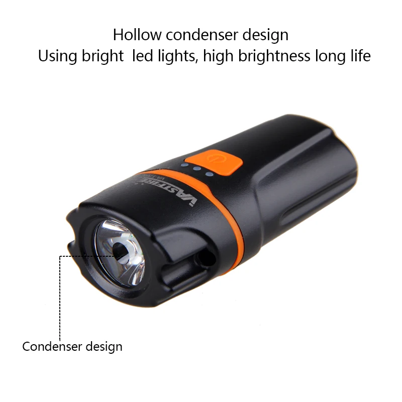 Best VastFire Mini Usb Rechargeable Bike Light Front Handlebar Cycling Led Light Battery Flashlight Easy to USE for Kids Men Women 3