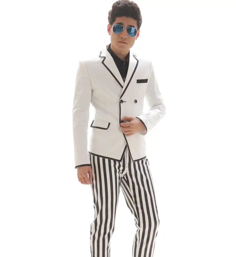 plus size tuxedo stripe pants