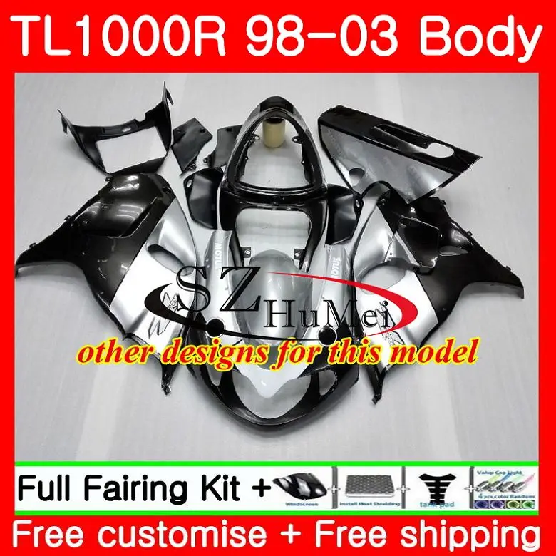 Глянцевый черный корпус для SUZUKI TL1000 R TL 1000 R TL1000R 98 99 00 01 02 03 1SH15 TL 1000R 1998 1999 2000 2001 2002 2003 обтекатели
