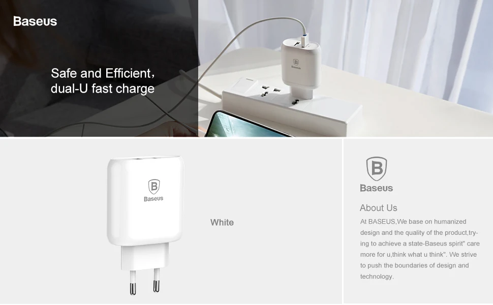 Baseus USB зарядное устройство быстрое зарядное устройство 3,0 двухдиапазонный адаптер ЕС мобильный телефон зарядное устройство для путешествий настенное зарядное устройство для iPhone samsung Xiaomi