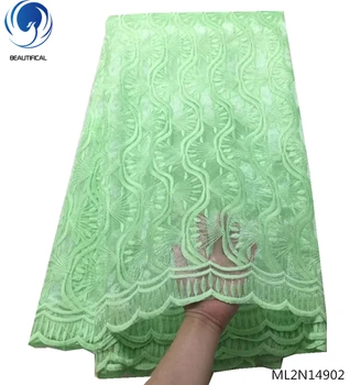

BEAUTIFICAL embroidered african fabric New french lace fabric latest lace fabric light green for big party laces ML2N149