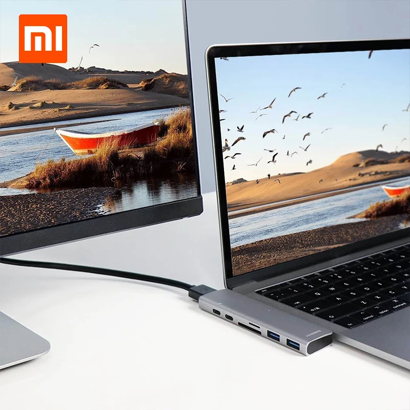 Оригинальный зарядный адаптер Xiaomi hagxiaomi USB Type C 7 в 1 TF/SD/PD/2 USD 3 0/HUB HDMI конвертер