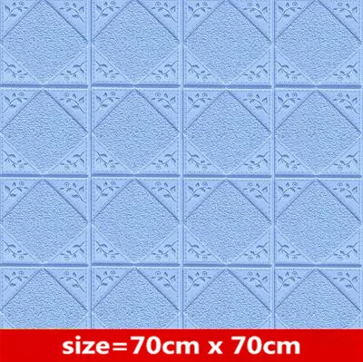 Blue 70cm x 70cm 3d настенные наклейки для гостиной, спальни, стены, юбки, кирпичные обои, настенная плитка с фоном, водонепроницаемые самоклеящиеся обои - Цвет: Blue 70cm x 70cm