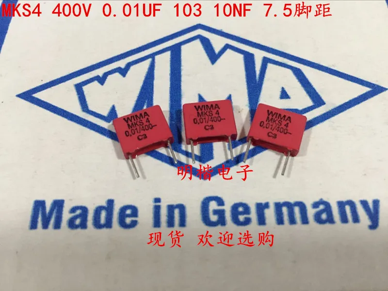 

2019 hot sale 10pcs/20pcs German capacitor WIMA MKS4 400V 0.01UF 103 400V 10NF P: 7.5mm Audio capacitor free shipping