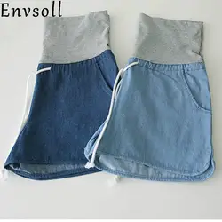 Envsoll Лето Средства ухода за кожей для будущих мам Шорты для женщин джинсовые штаны Свободные Джинсы для женщин плюс Размеры беременных