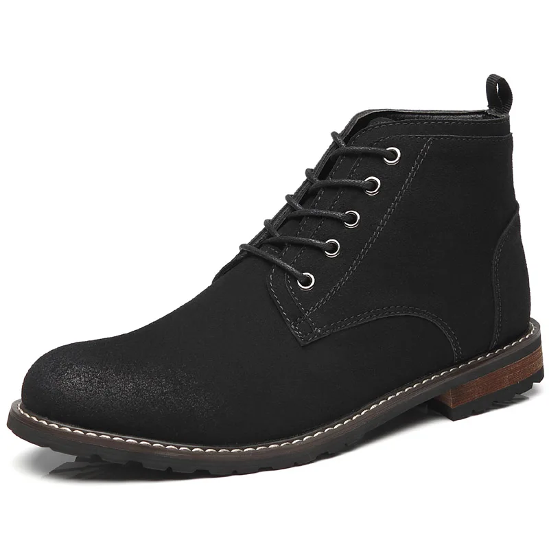 per Bota Chelsea Primavera Uomo camoscio Ankle 2018 Pelle Nero Military Cow nero Masculina Appartamenti Stivali Autunno scamosciata Scarpe qqOxvw85r