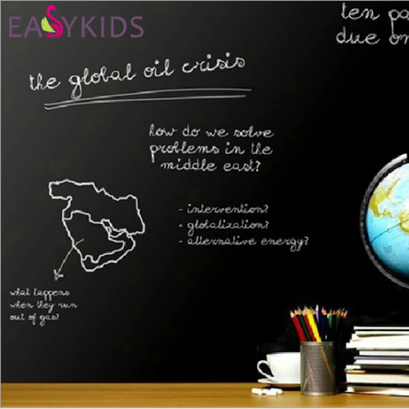 Wall Stickers Blackboard children drawing toys Decal Mural Vinyl peel and stick Chalkboard Removable 60200cm  45200cm (2)