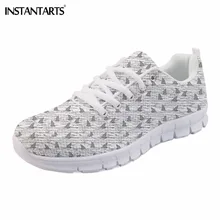 INSTANTARTS Новинка весны сетки Повседневное кроссовки обувь для Для женщин Прохладный животных акула для студентов с принтом для девочек для отдыха на шнуровке кроссовки