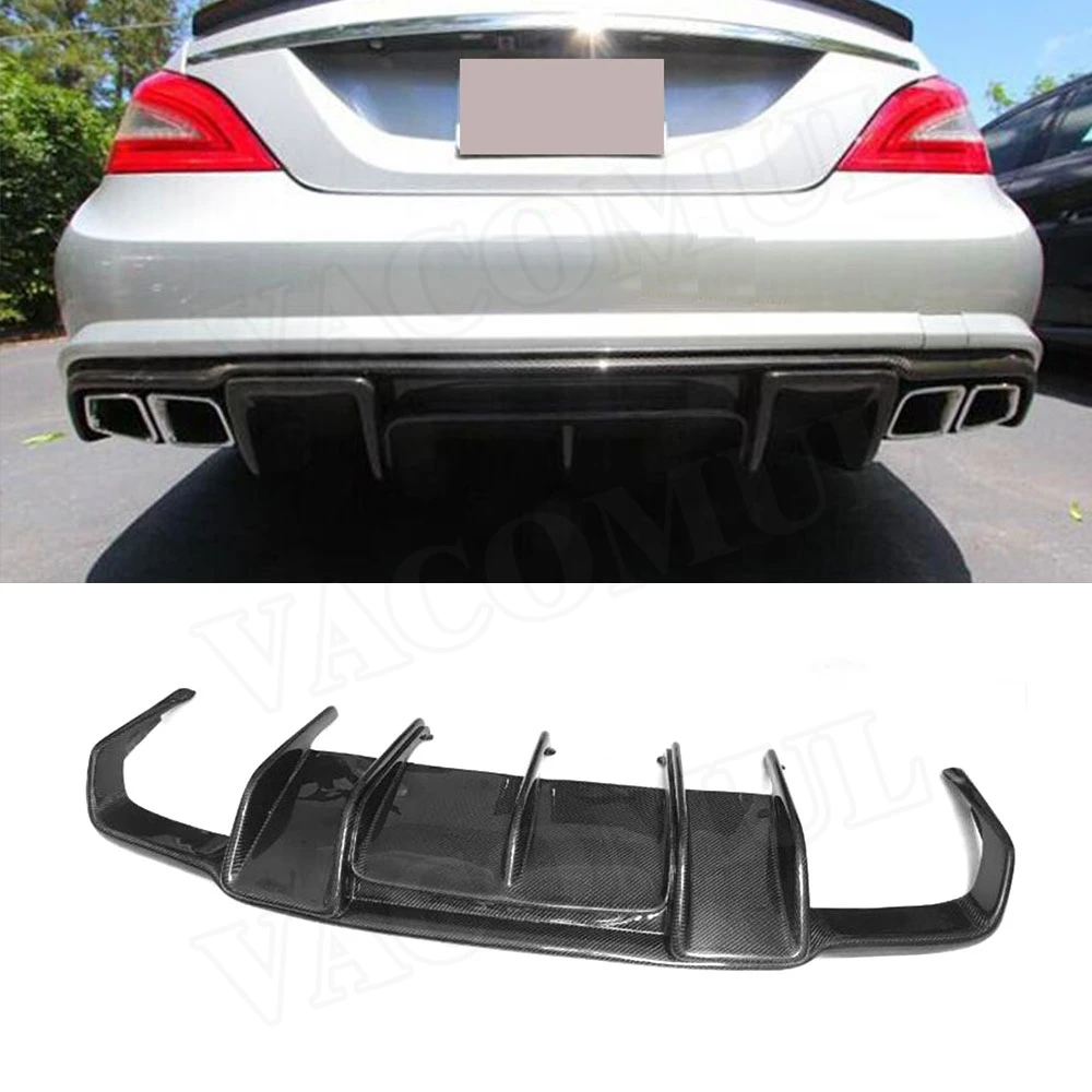 

CLS Class Carbon Fiber Rear Lip Diffuser Spoiler For Mercedes Benz W218 CLS350 CLS63 AMG 2013 - 2019 Bumper Skid Plate Guard