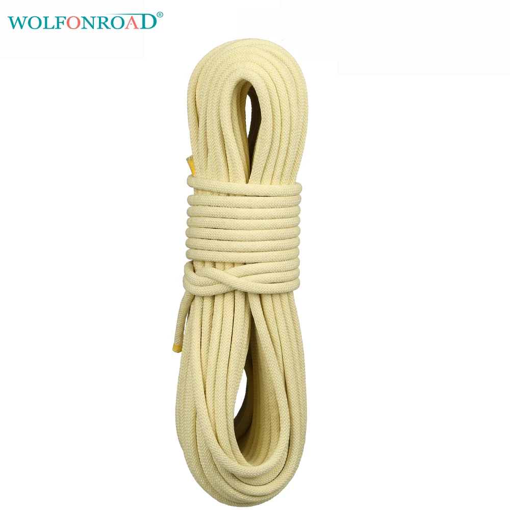 

WOLFONROAD 8mm 10mm Kevlar Rope Rock Climbing Static Rope Rappelling Ropes Heat-resistant Rescue Firefighting Rope L-XDQJ-164