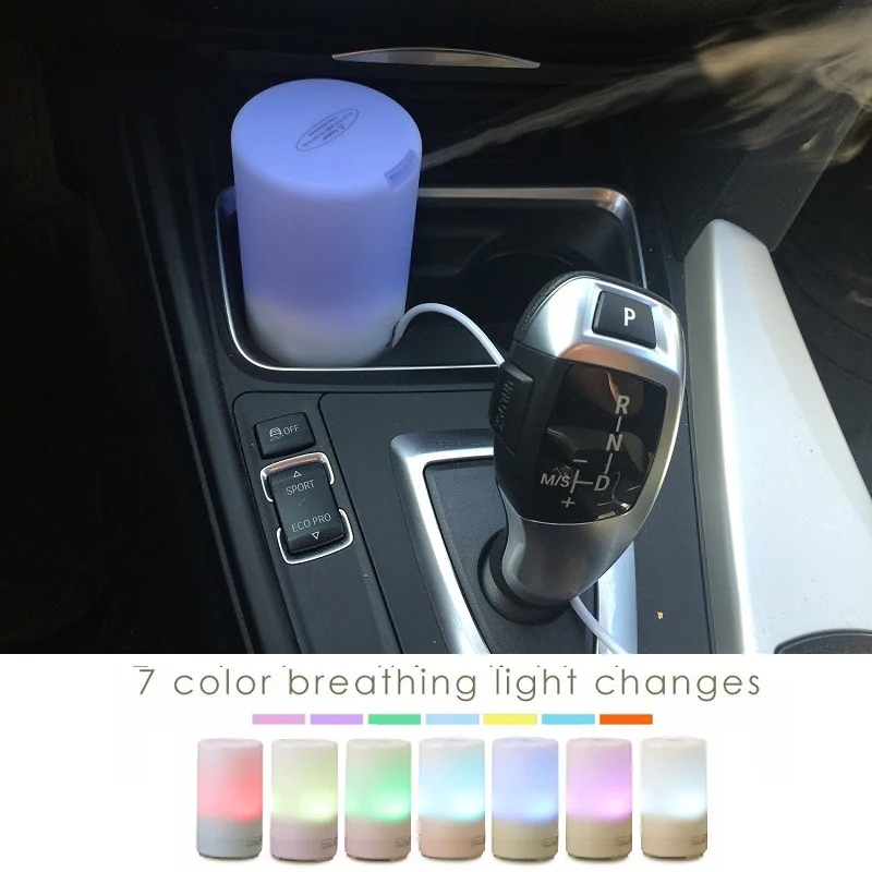 KBAYBO 50ml Ultrasonic USB Diffuser air Humidifier Essential Oil diffuser Aromatherapy Car Diffuser Humidifier 7 color LED Light