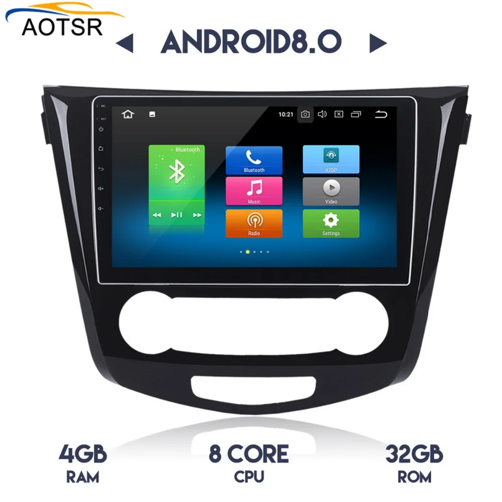 Sale Android 8 car multimedia player head unit For Nissan X-TRAIL Qashqai Dualis Rouge 2013-2018 gps navigation car radio stereo 4+32 2