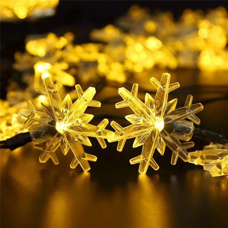 

Solar Garlands 4M 20LED LED String Lights Solar Powered Snow Flake Holiday Party Outdoor Garden Patio Decoration Fairy Lights