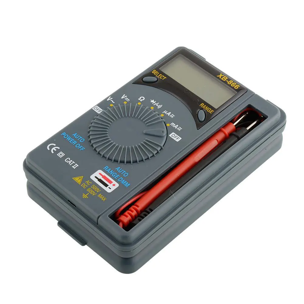 XB-866 lcd Мини Авто Диапазон AC/DC карманный цифровой мультиметр Вольтметр Электрический