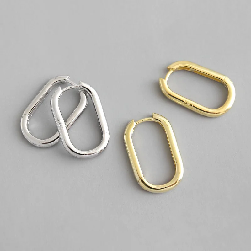 

HFYK 925 Sterling Silver Earrings 2019 God Geometric Ellipse Drop Earrings For Women boucle d'oreille femme 2019 oorbellen